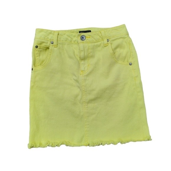 MOUSSY Yellow Denim Mini Skirt - Picture 1 of 11